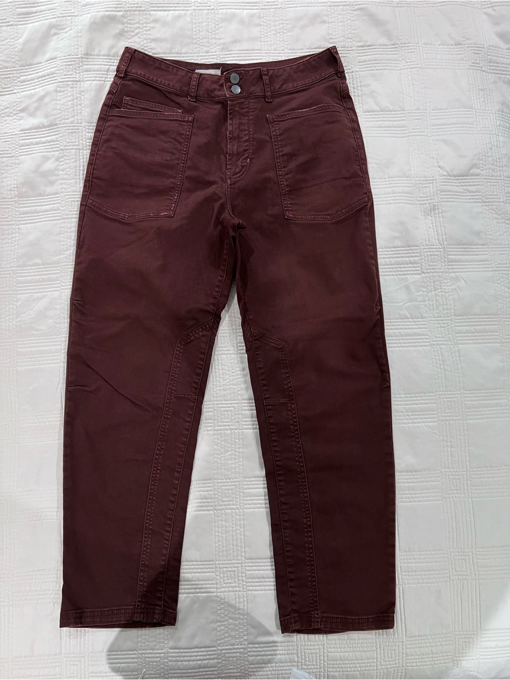 Pilcro Straight Leg Pants in Deep Burgundy/chocolate